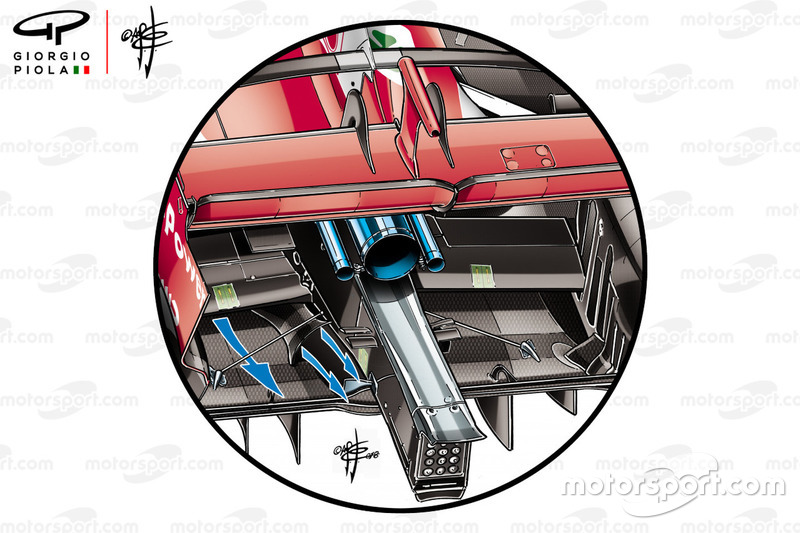 Ferrari SF71H Salida adicional del difusor