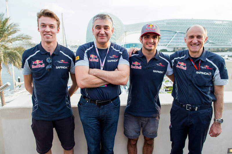 Serguei Beloussov with Daniil Kvyat, Toro Rosso, Carlos Sainz Jr., Toro Rosso and Scuderia Toro Ross