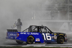 Brett Moffitt, Hattori Racing Enterprises, AISIN Atlanta Toyota Tundra celebrates his win