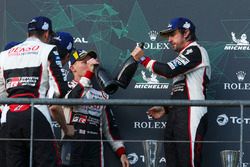 Race winners Fernando Alonso, Sébastien Buemi, Kazuki Nakajima, Toyota Gazoo Racing