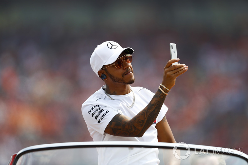 Lewis Hamilton, Mercedes AMG F1, at drivers parade