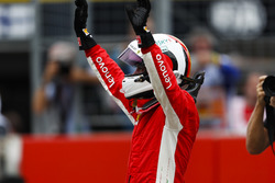 Sebastian Vettel, Ferrari, celebrates his pole position