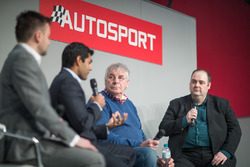 Edd Straw welcomes to the stage Karun Chandhok., Gary Anderson and Glenn Freeman for the Autosport P
