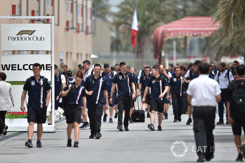 Teams arrive into the Paddock