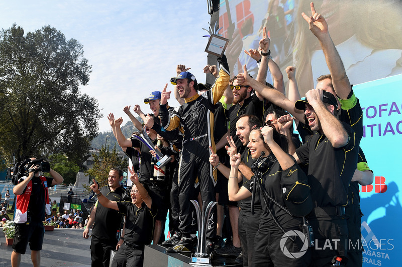 Jean-Eric Vergne, Techeetah, the Techeetah team on the podium