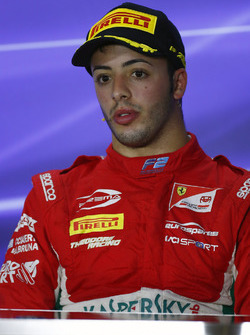 Il terzo classificato Antonio Fuoco, PREMA Powerteam, nella conferenza stampa