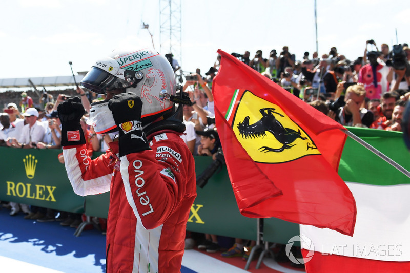 El ganador: Sebastian Vettel, Ferrari