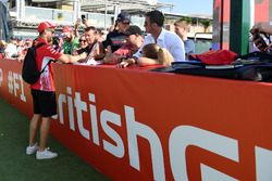Sebastian Vettel, Ferrari signs autographs for the fans
