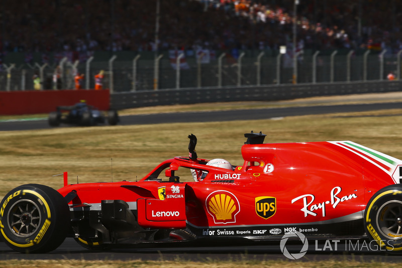 Vettel and Ferrari celebrate race win