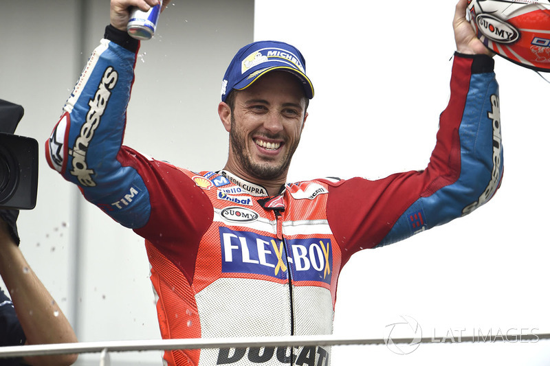 Podio: il vincitore della gara Andrea Dovizioso, Ducati Team