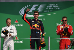 Podium: race winner Max Verstappen, Red Bull Racing, second place Valtteri Bottas, Mercedes AMG F1,