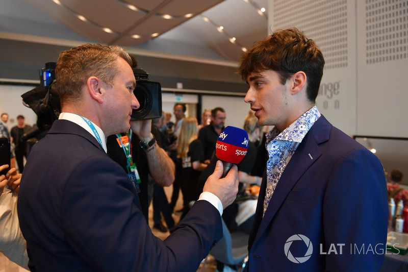 Craig Slater, Sky TV and Charles Leclerc, Sauber