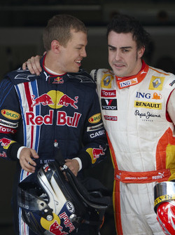 Sebastian Vettel, Red Bull Racing et Fernando Alonso, Renault F1 Team