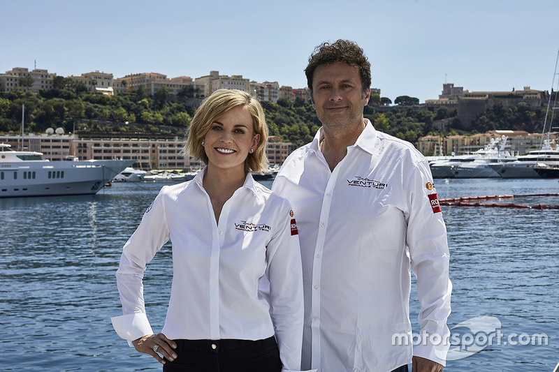 Susie Wolff, jefa de equipo de Venturi Formula E Team, Gildo Pallanca Pastor, propietario de Venturi Formula E Team