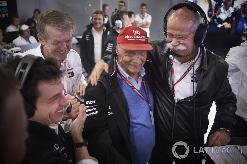 Toto Wolff, Mercedes AMG, Niki Lauda, Mercedes AMG, Dr Dieter Zetsche, CEO Mercedes Benz