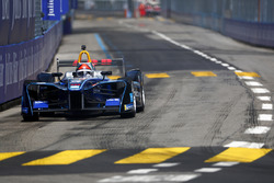 Emerson Fittipaldi, former F1 World Champion, Indy 500 winner, drives the Formula E car