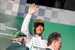 Lewis Hamilton, Mercedes AMG F1, 2nd position, on the podium