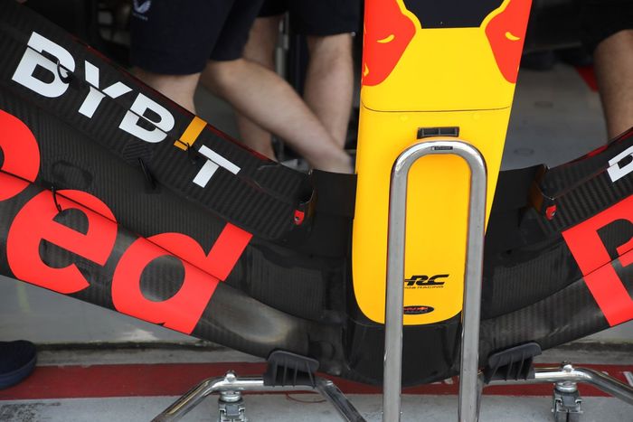Detalle del alerón delantero del Red Bull Racing RB20