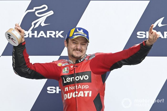 Podio: ganador de la carrera Jack Miller, Ducati