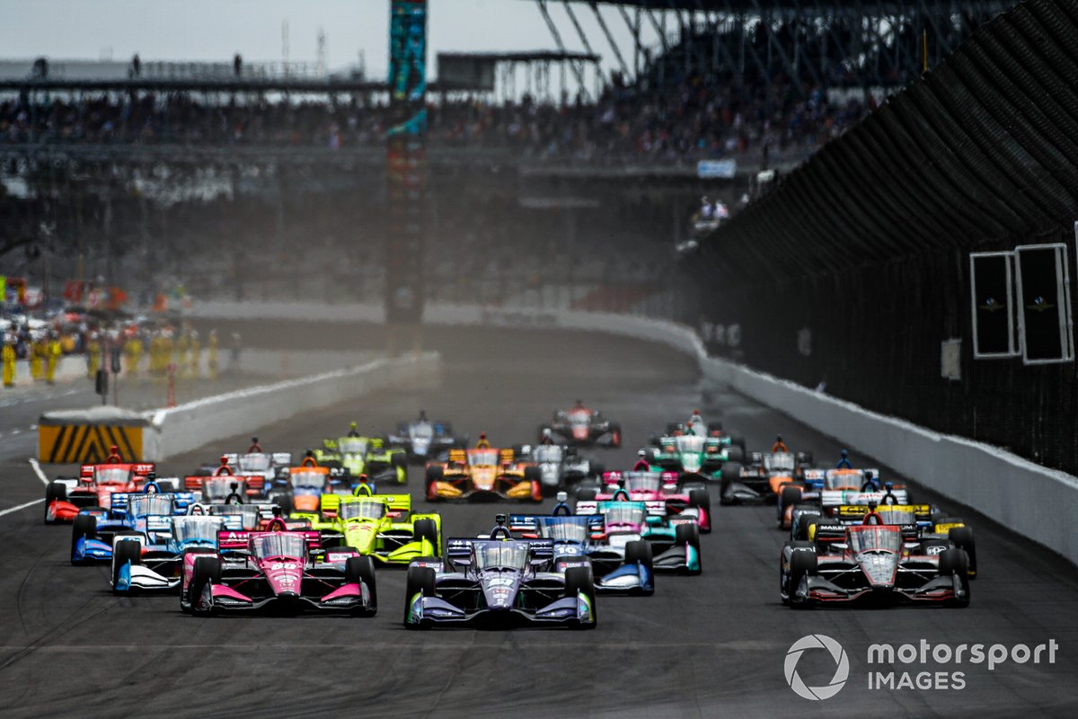 Arrancada, Romain Grosjean, Dale Coyne Racing with RWR Honda, Jack Harvey, Meyer Shank Racing Honda, Josef Newgarden, Team Penske Chevrolet, Alex Palou, Chip Ganassi Racing Honda, Simon Pagenaud, Team Penske Chevrolet, Dalton Kellett, A.J. Foyt Enterprises Chevrolet