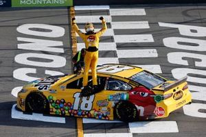 Kyle Busch, Joe Gibbs Racing, Toyota Camry M&M's Mini's celebrates his win