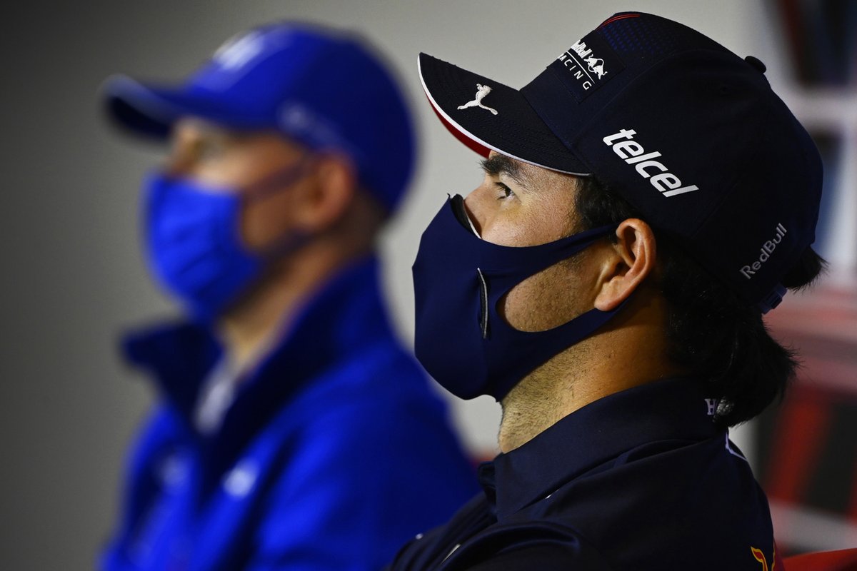 Sergio Perez, Red Bull Racing, in the press conference