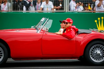 Sebastian Vettel, Ferrari, in the drivers parade