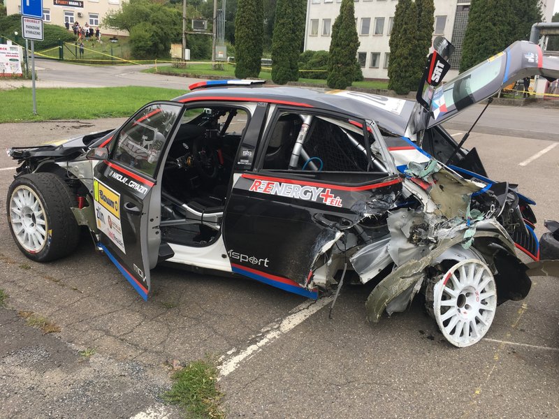 После аварии: Skoda Fabia R5 Николая Грязина и Ярослава Федорова, Sports Racing Technologies