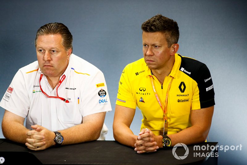 Zak Brown, Executive Director, McLaren, Marcin Budkowski, Renault F1 Team