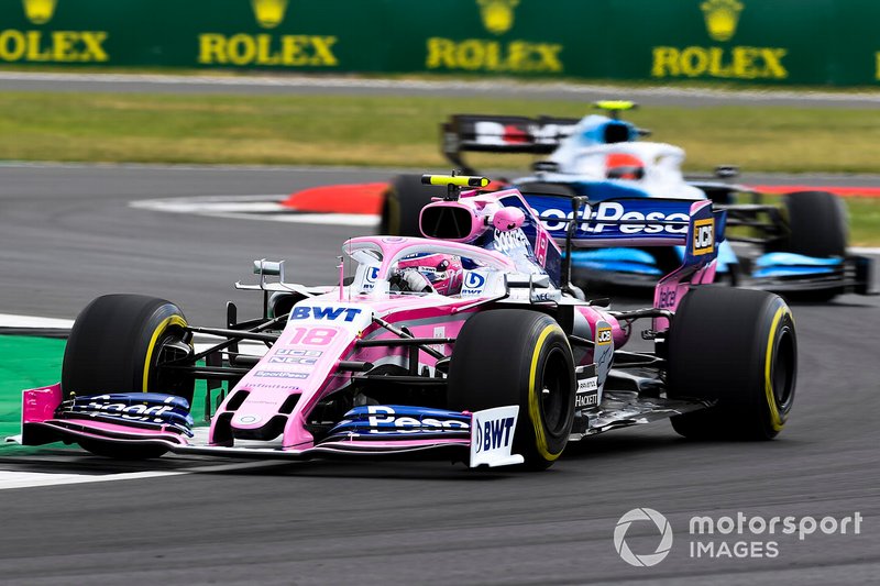 Lance Stroll, Racing Point RP19, devant Robert Kubica, Williams FW42