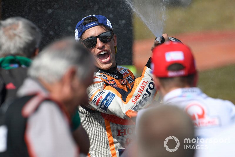 Podio: Marc Márquez, ganador de la carrera, Repsol Honda Team