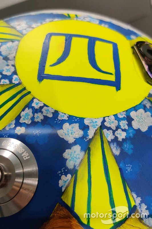 El casco de Lando Norris, McLaren, para el GP de Japón