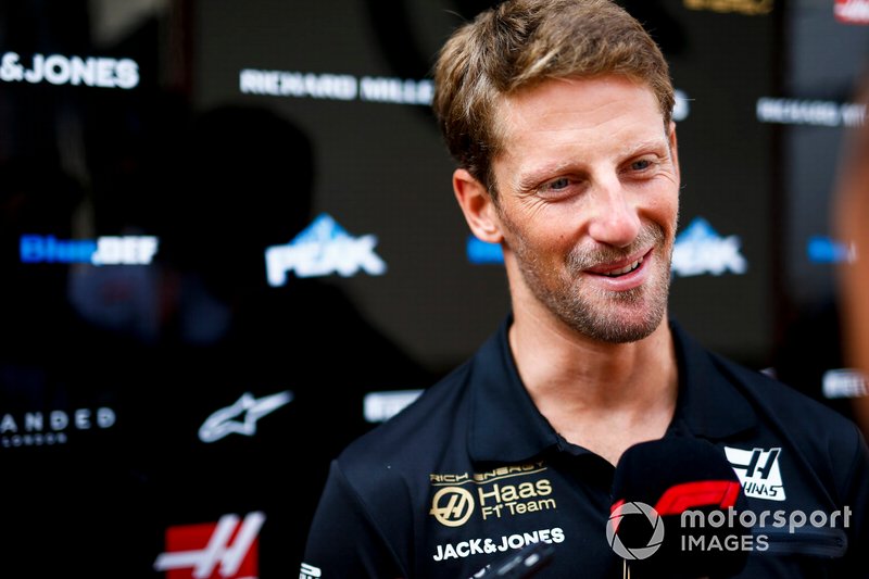 Romain Grosjean, Haas F1 speaks to the media