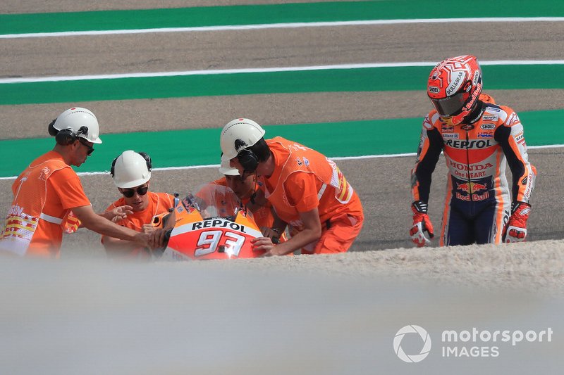 Marc Márquez, Repsol Honda Team tras su caída