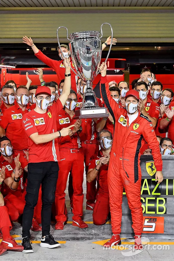 Sebastian Vettel, Ferrari and Charles Leclerc, Ferrari with the team