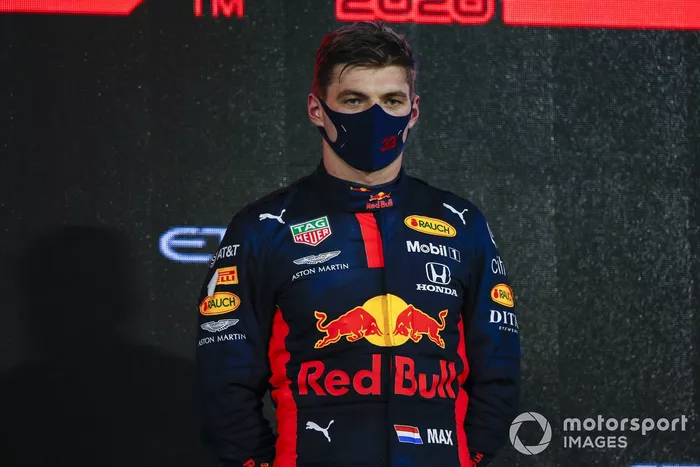 Podio: ganador de la carrera Max Verstappen, Red Bull Racing