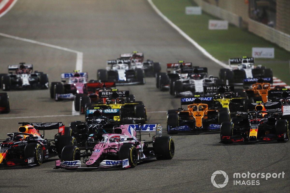 Max Verstappen, Red Bull Racing RB16, Sergio Pérez, Racing Point RP20, Valtteri Bottas, Mercedes F1 W11, Alex Albon, Red Bull Racing RB16