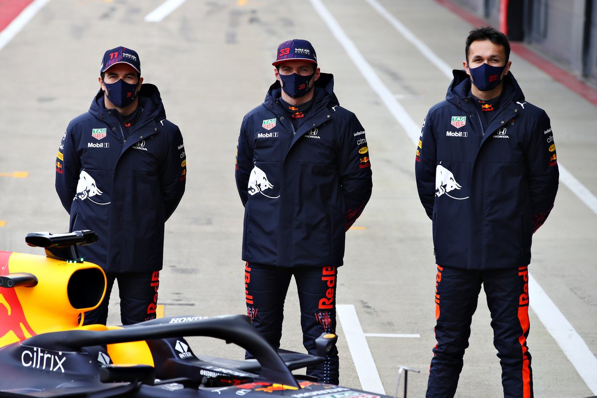 Sergio Perez, Red Bull Racing, Max Verstappen, Red Bull Racing, Alexander Albon, Red Bull Racing