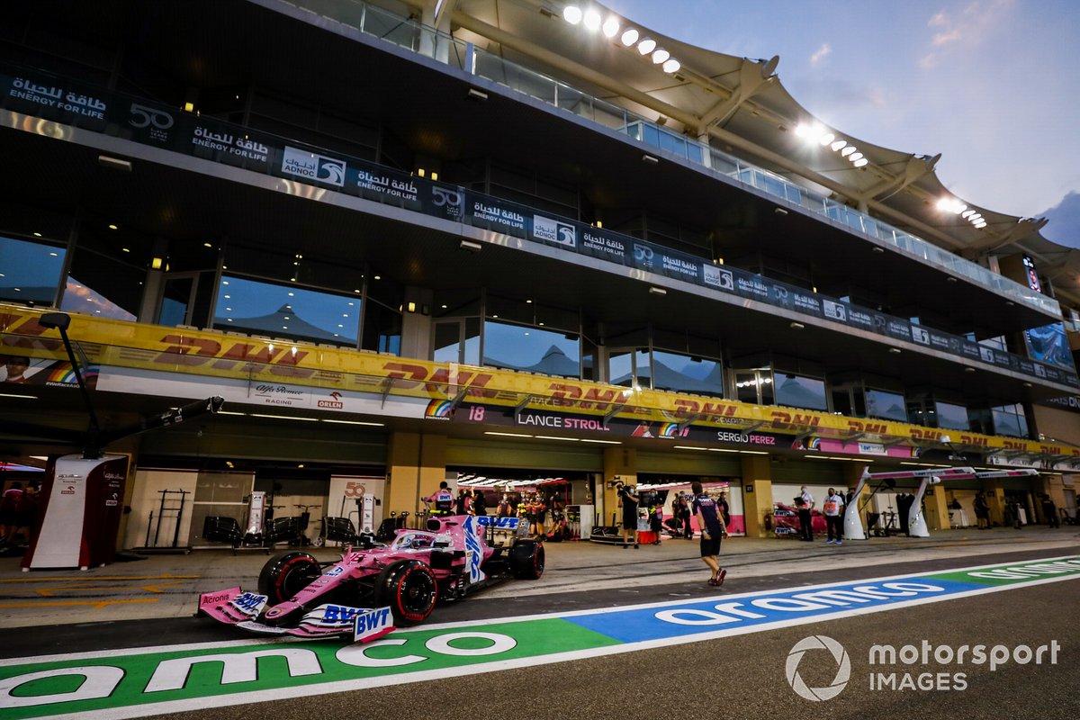 Lance Stroll, Racing Point RP20, esce dal garage