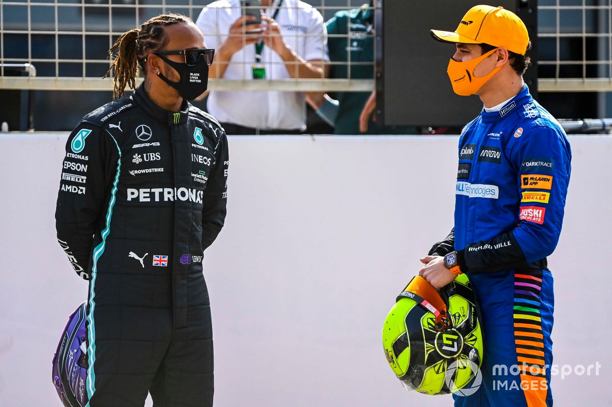 Льюис Хэмилтон, Mercedes, и Ландо Норрис, McLaren