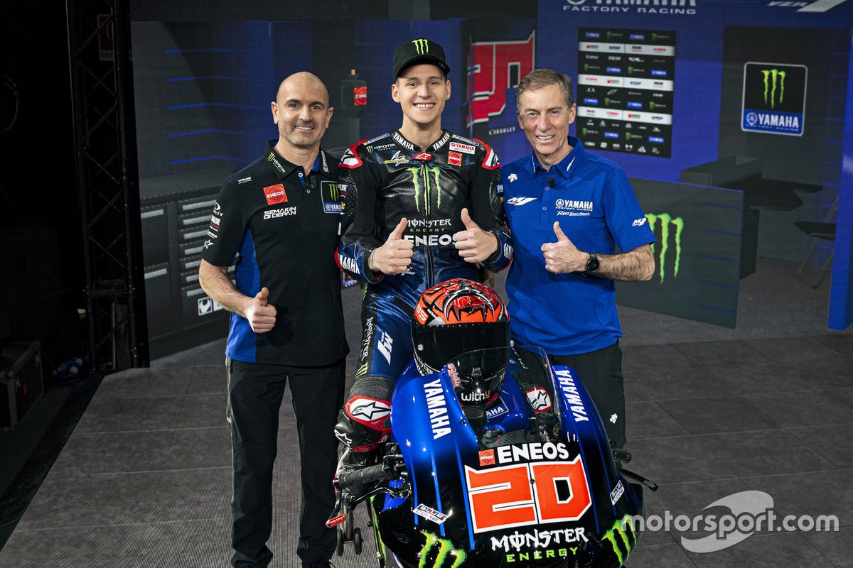 Massimo Meregalli Yamaha Factory Racing team manager, Fabio Quartararo, Yamaha Factory Racing, Lin Jarvis. Yamaha Motor Racing managing director
