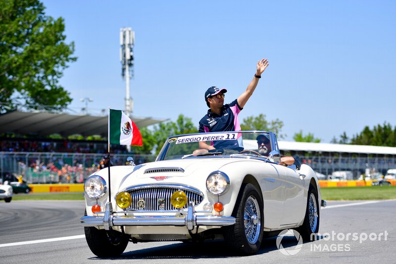 Sergio Perez, Racing Point, in the drivers parade