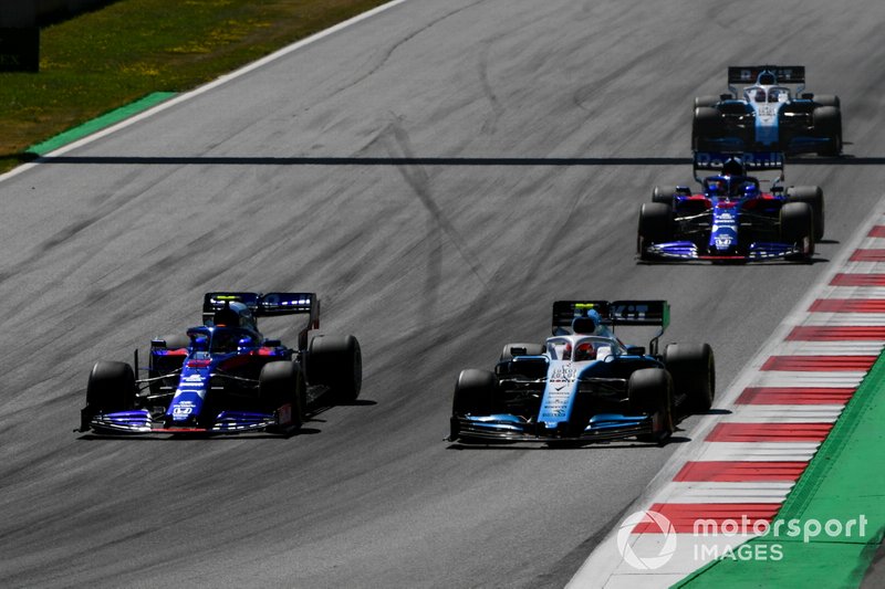 Александр Элбон, Scuderia Toro Rosso STR14, Роберт Кубица, Williams FW42, Даниил Квят, Scuderia Toro Rosso STR14, и Джордж Расселл, Williams FW42