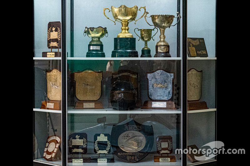 Display of Kari's Trophies at GeDee Car Museum