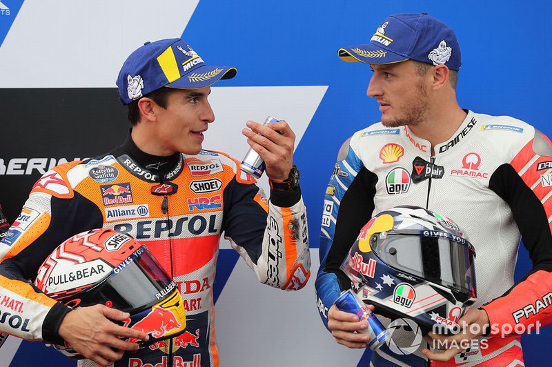 Ganador de la pole Marc Márquez, Repsol Honda Team, tercero Jack Miller, Pramac Racing