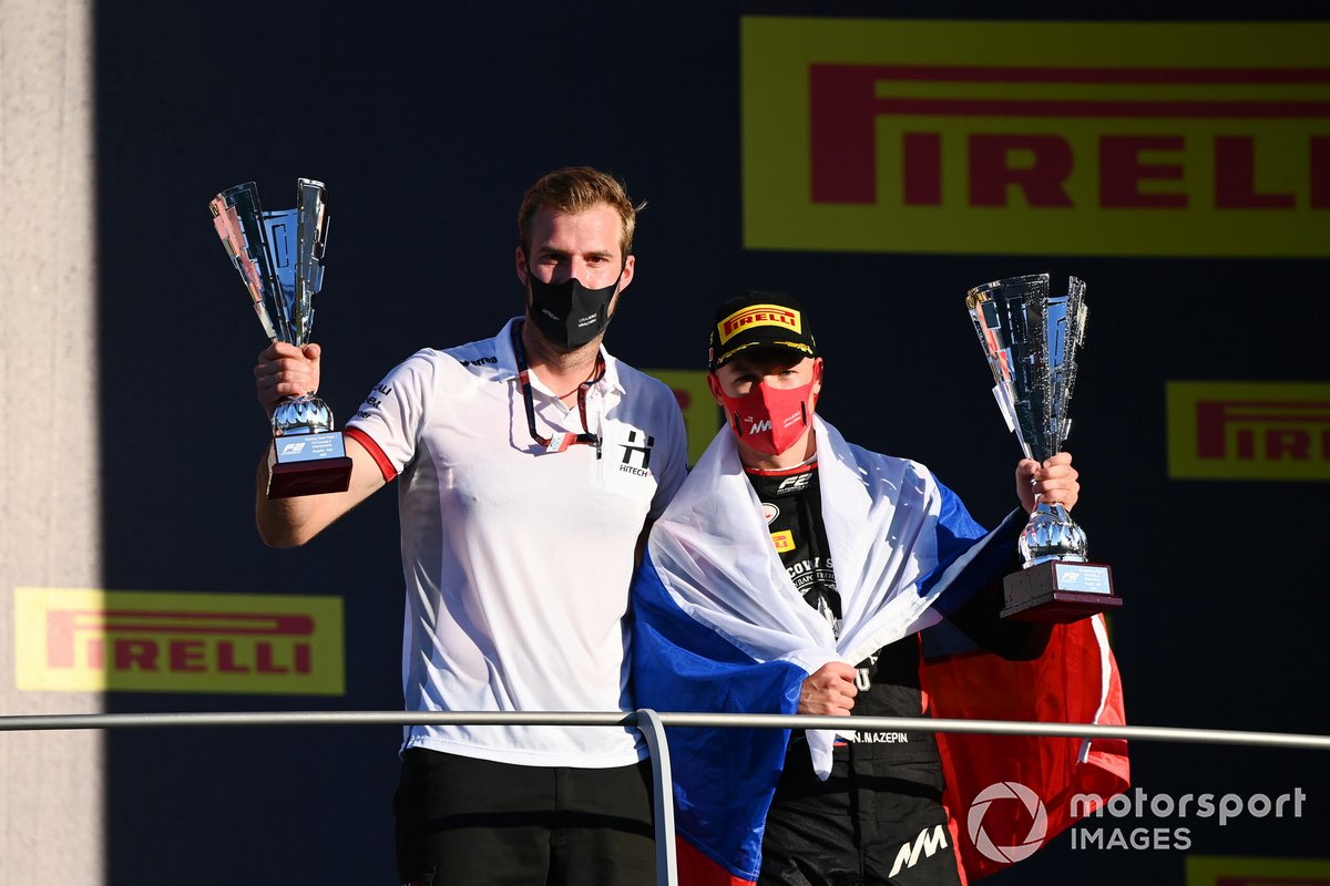 Nikita Mazepin, Hitech Grand Prix festeggia sul podio