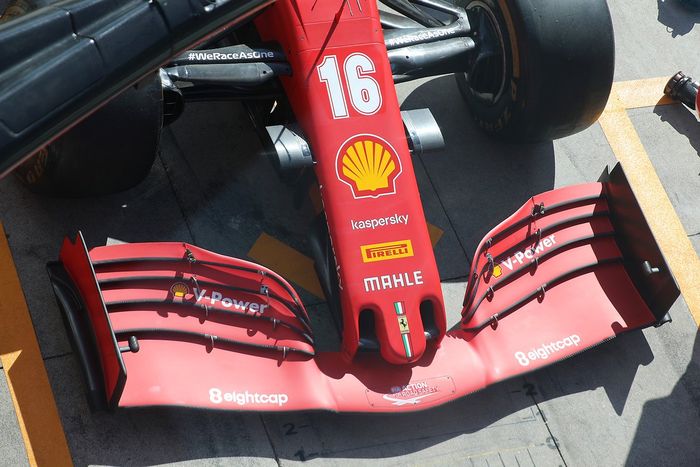 El alerón delantero del Ferrari SF1000