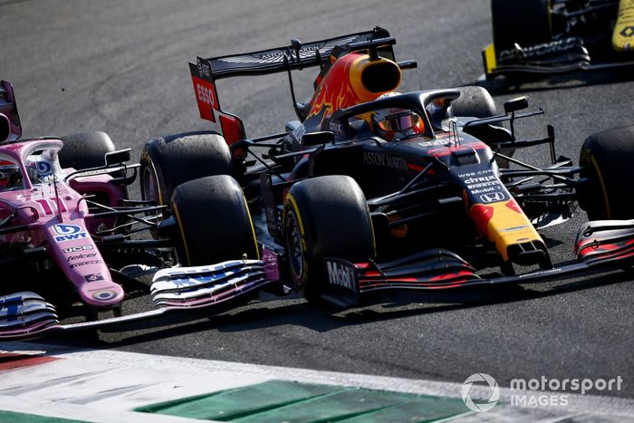 Max Verstappen, Red Bull Racing RB16, Sergio Pérez, Racing Point RP20