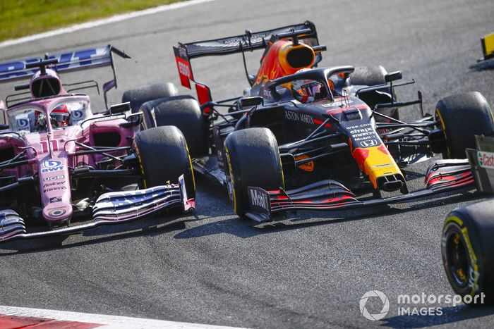 Max Verstappen, Red Bull Racing RB16, Sergio Pérez, Racing Point RP20