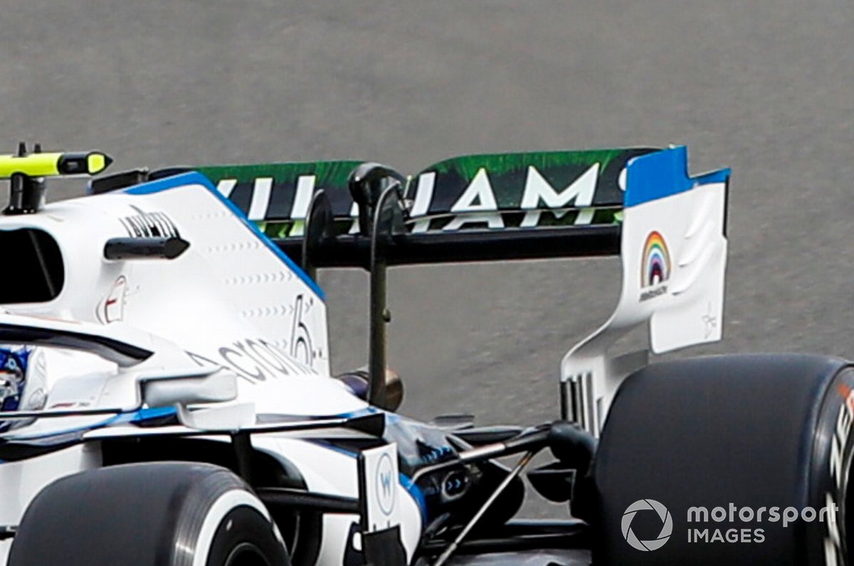 Detalle del alerón trasero de Nicholas Latifi, Williams FW43